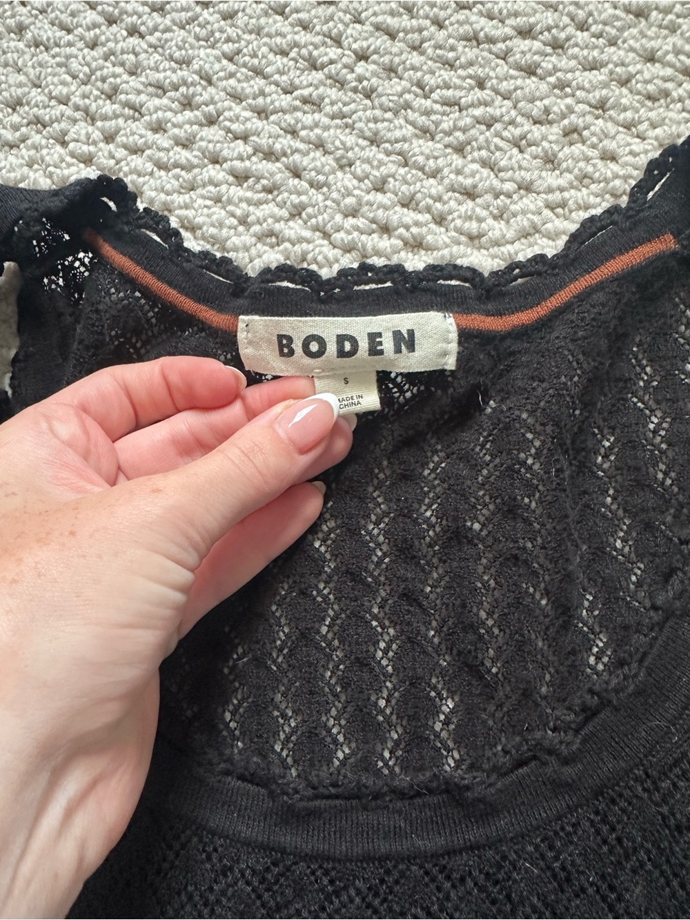 Boden Black Knit Tank Top